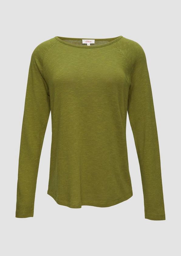 s.Oliver Langarmshirt mit Flammgarnstruktur und Raglanärmeln