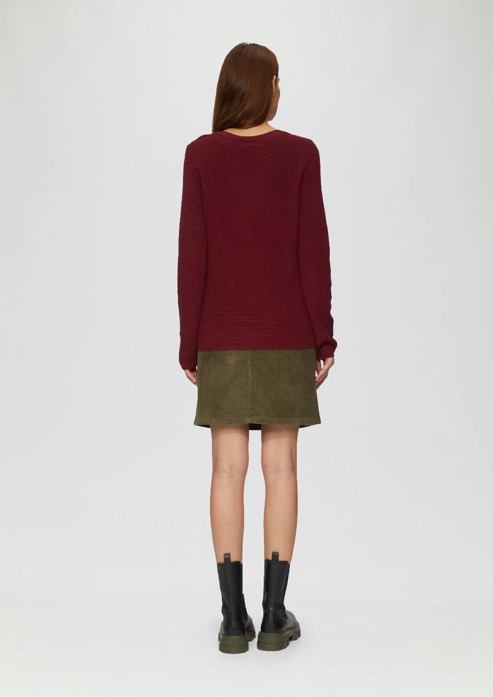 s.Oliver Strickpullover mit V-Ausschnitt aus Baumwollmix Kostenloser Versand