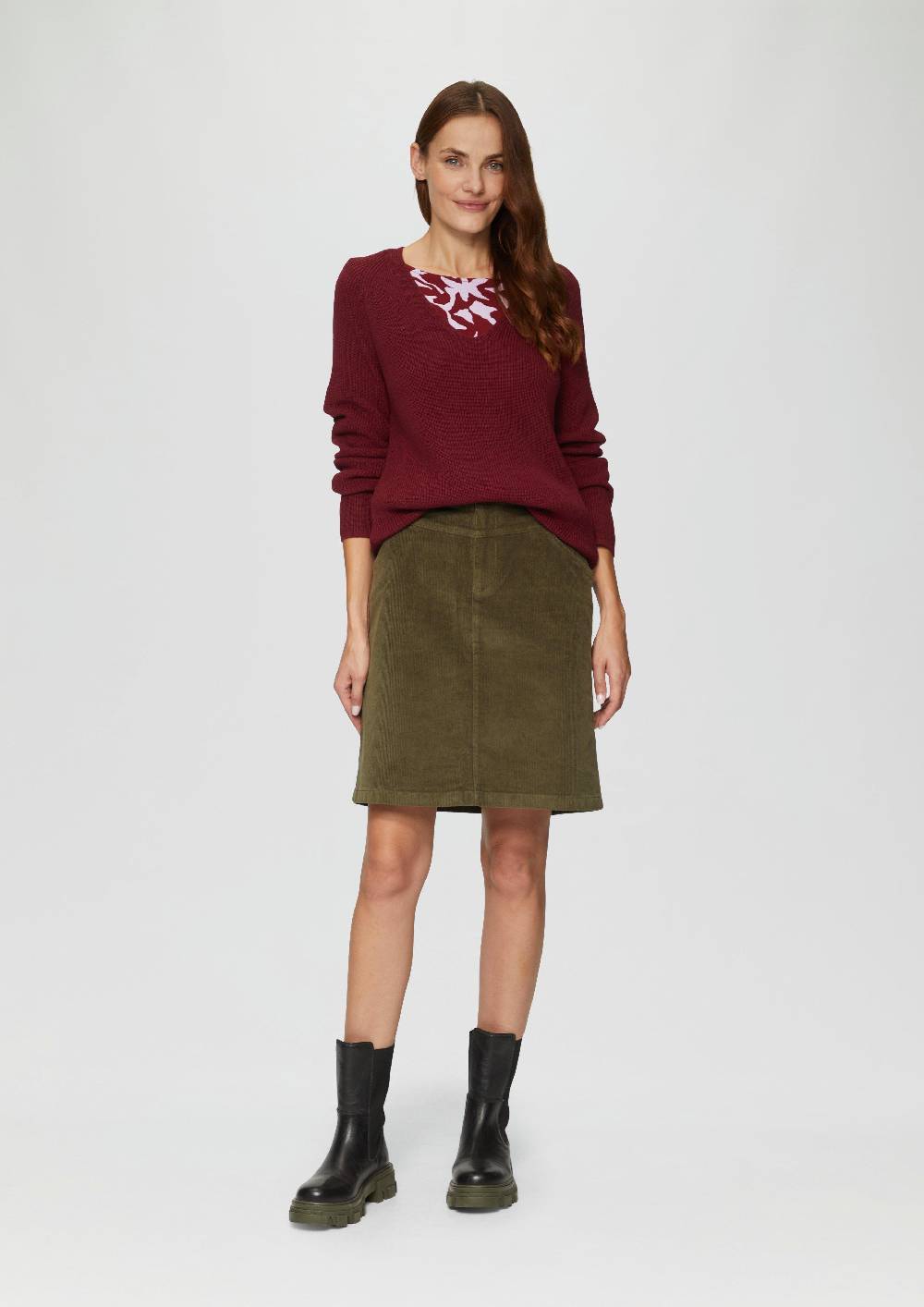 s.Oliver Strickpullover mit V-Ausschnitt aus Baumwollmix Kostenloser Versand