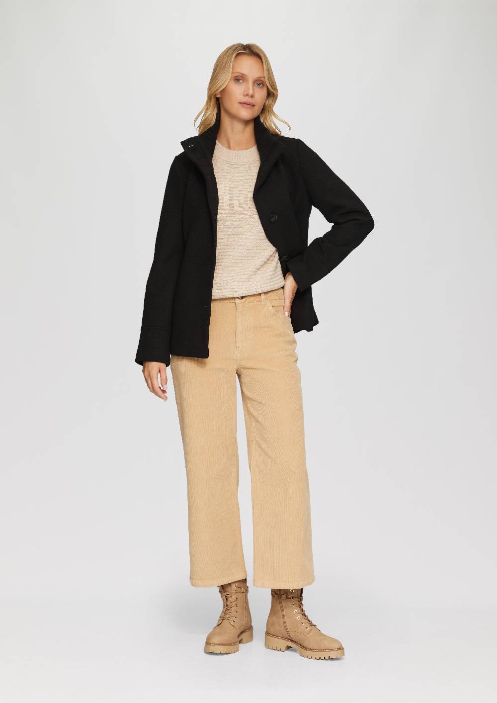 s.Oliver Twilljacke mit Strick-Stehkragen und Eingrifftaschen Sonderangebot