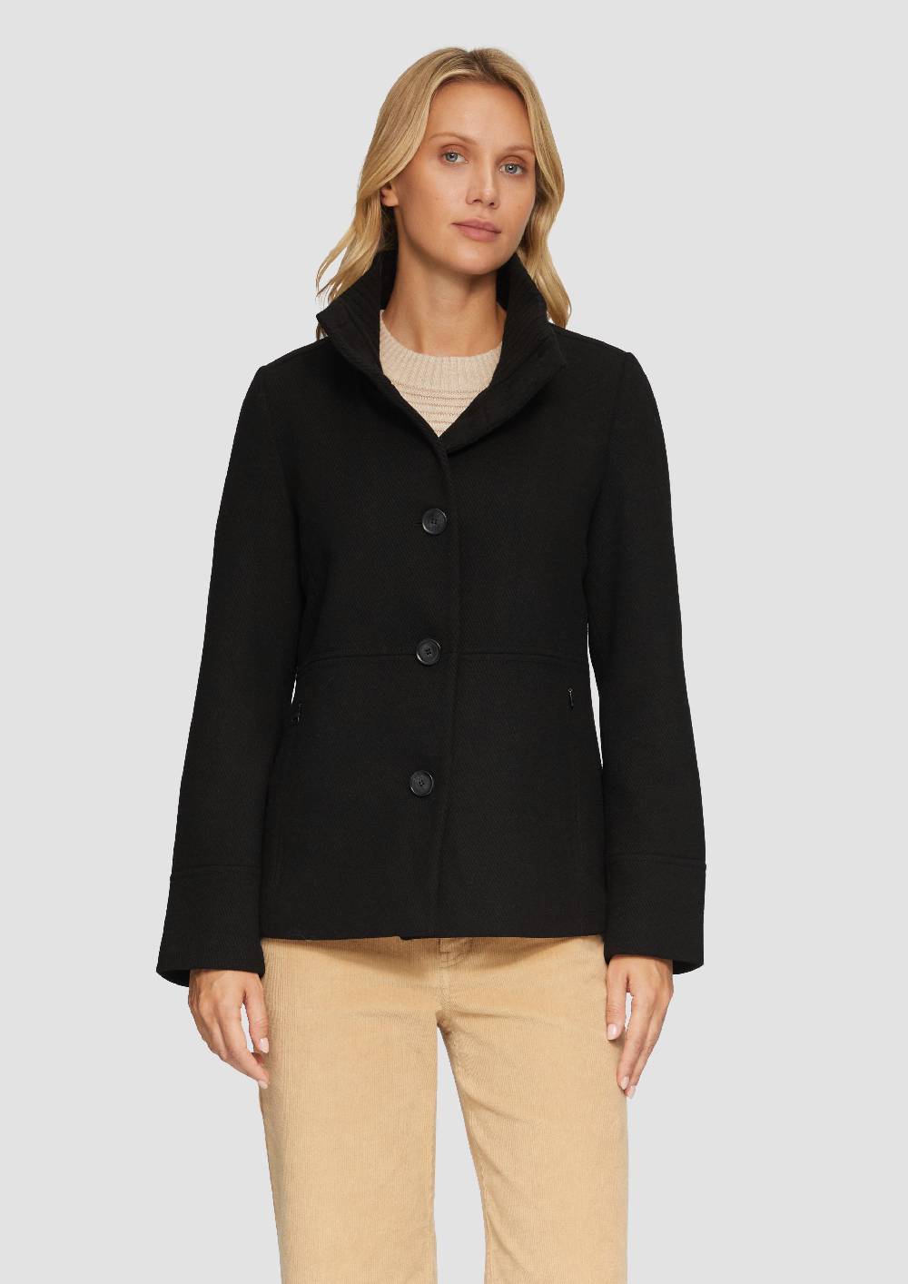 s.Oliver Twilljacke mit Strick-Stehkragen und Eingrifftaschen Sonderangebot