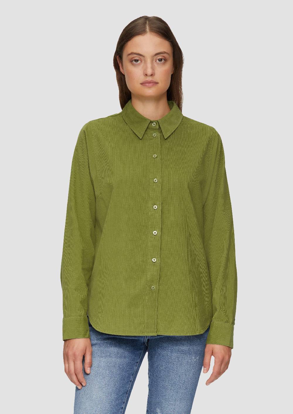 s.Oliver Cordbluse im Relaxed Fit mit Naht-Details Rabatt
