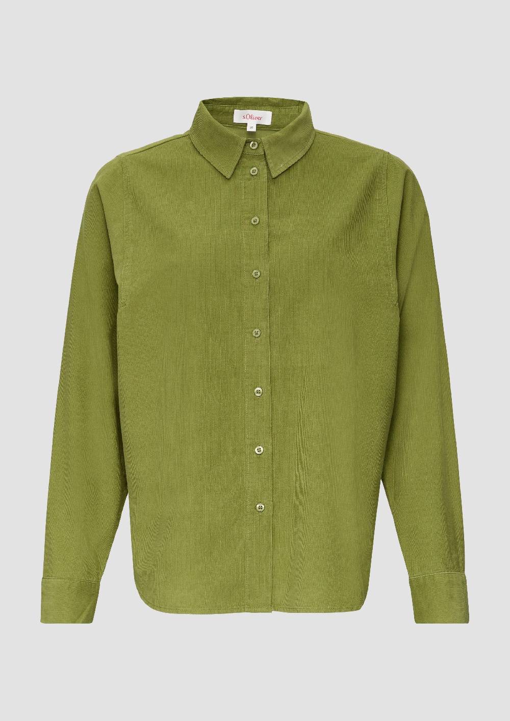 s.Oliver Cordbluse im Relaxed Fit mit Naht-Details Rabatt
