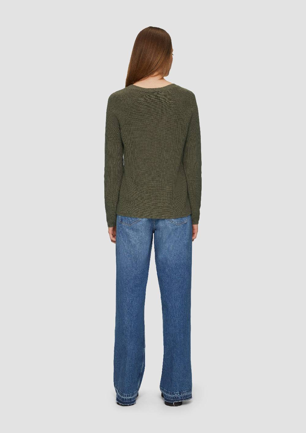 s.Oliver Strickpullover mit V-Ausschnitt und Raglan-Ärmeln Online Shopping