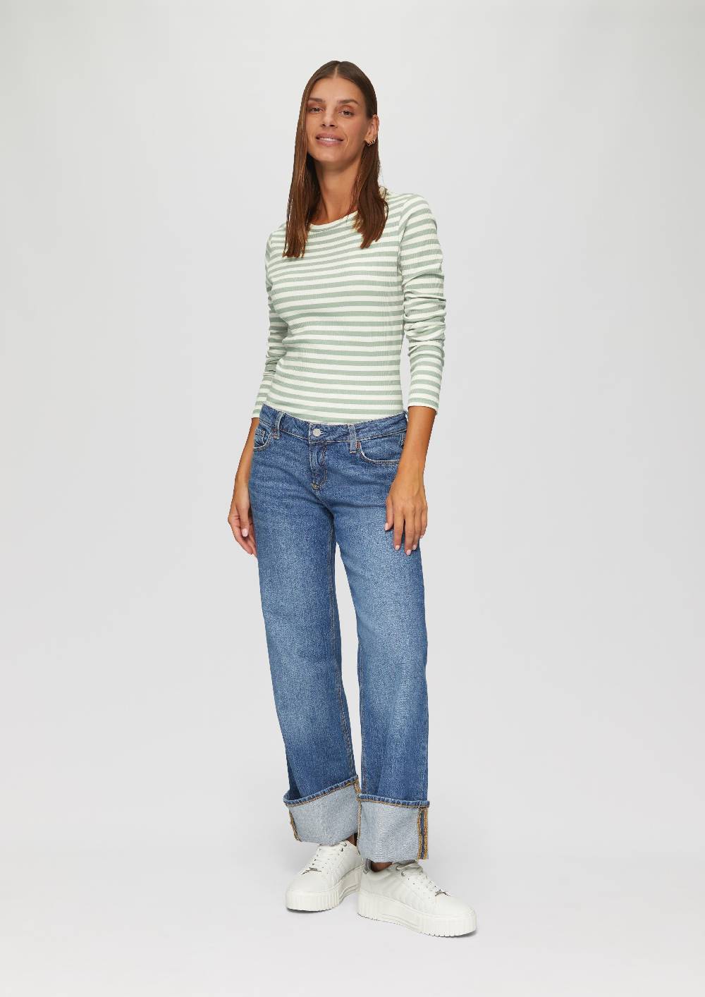 s.Oliver Geripptes Longsleeve im Slim Fit Cyber Monday