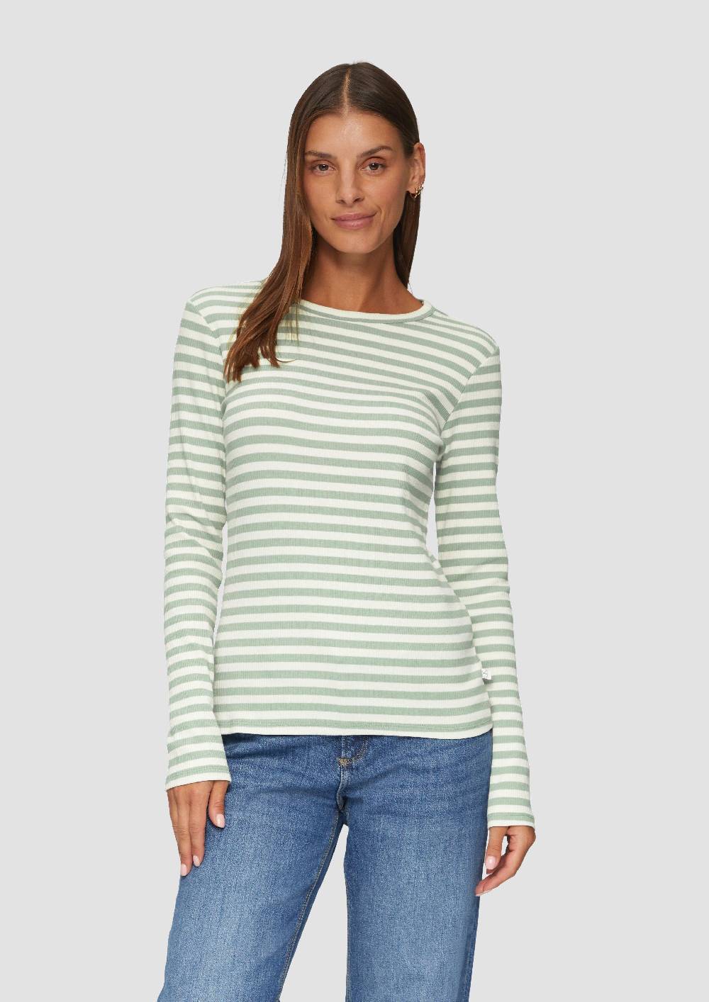 s.Oliver Geripptes Longsleeve im Slim Fit Cyber Monday