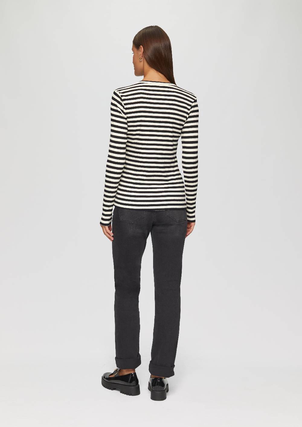s.Oliver Geripptes Longsleeve im Slim Fit Weihnachtsangebot