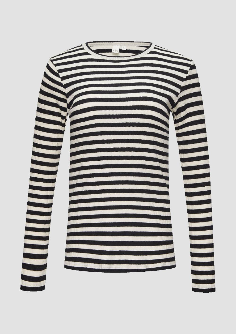 s.Oliver Geripptes Longsleeve im Slim Fit Weihnachtsangebot