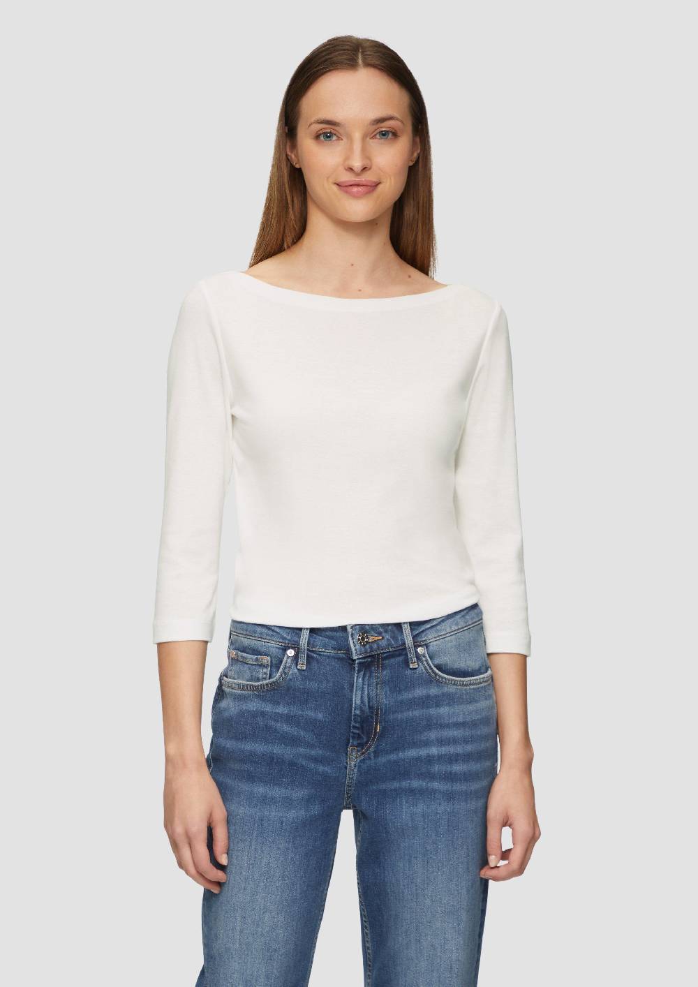 s.Oliver T-Shirt mit 3/4-Arm und U-Boot Ausschnitt Jubiläumsangebot