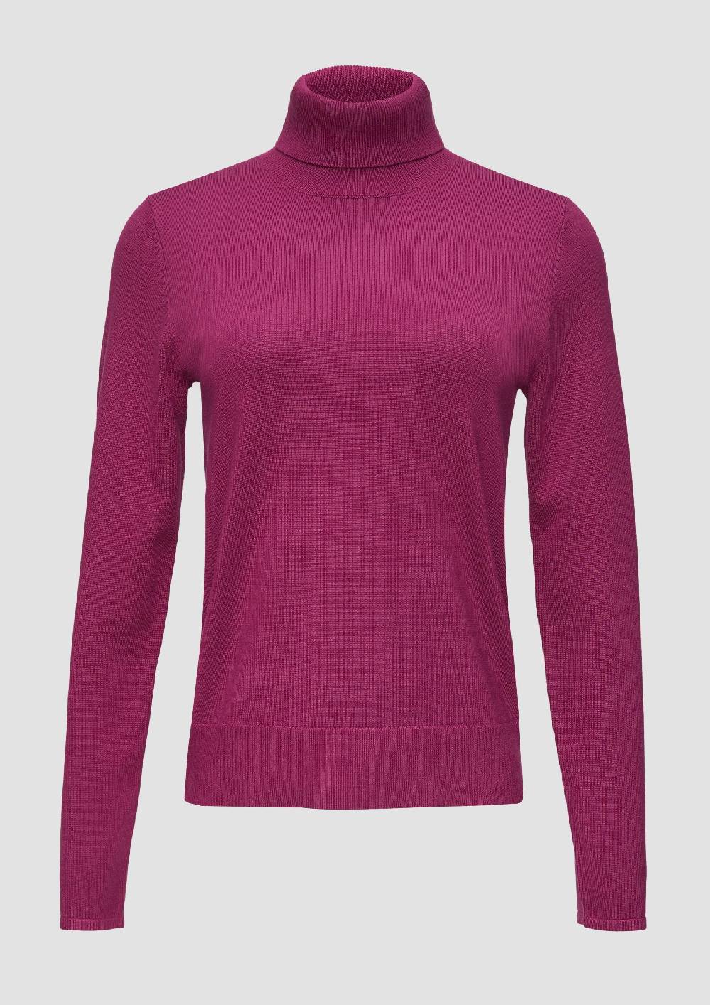 s.Oliver Feiner Rollkragenpullover aus Viskosemix Neueste Mode