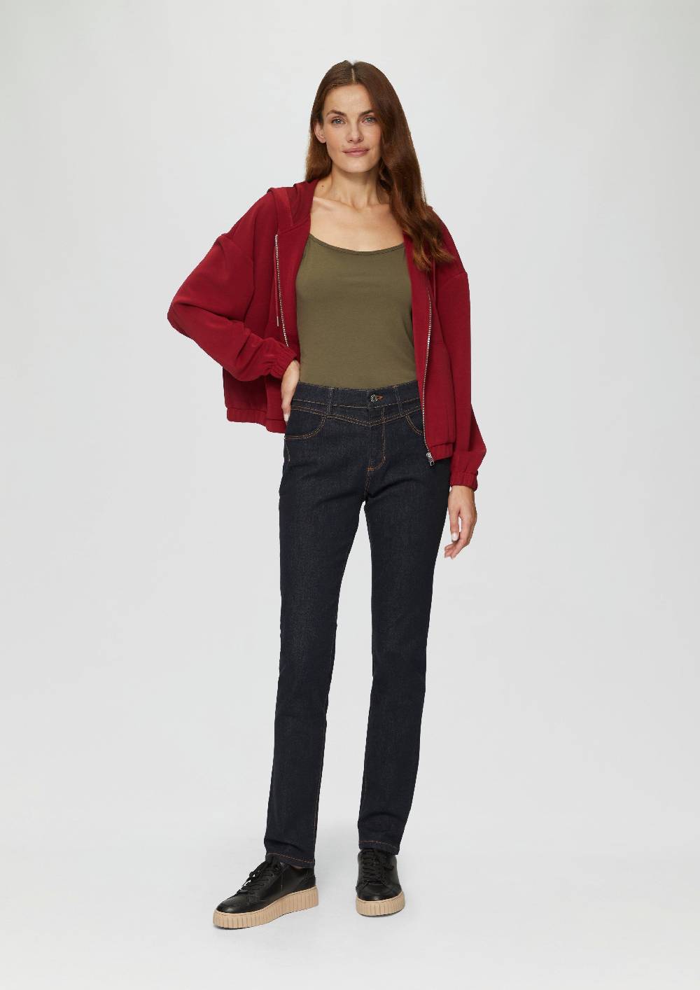s.Oliver Jeans Betsy / Slim Fit / Mid Rise / Slim Leg / Rinsed Washed Online Outlet