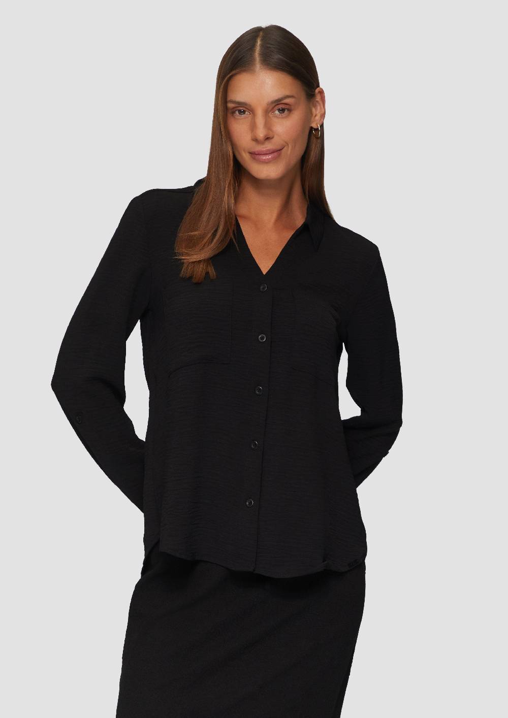 s.Oliver Crêpe-Bluse mit Brusttaschen Neuheiten