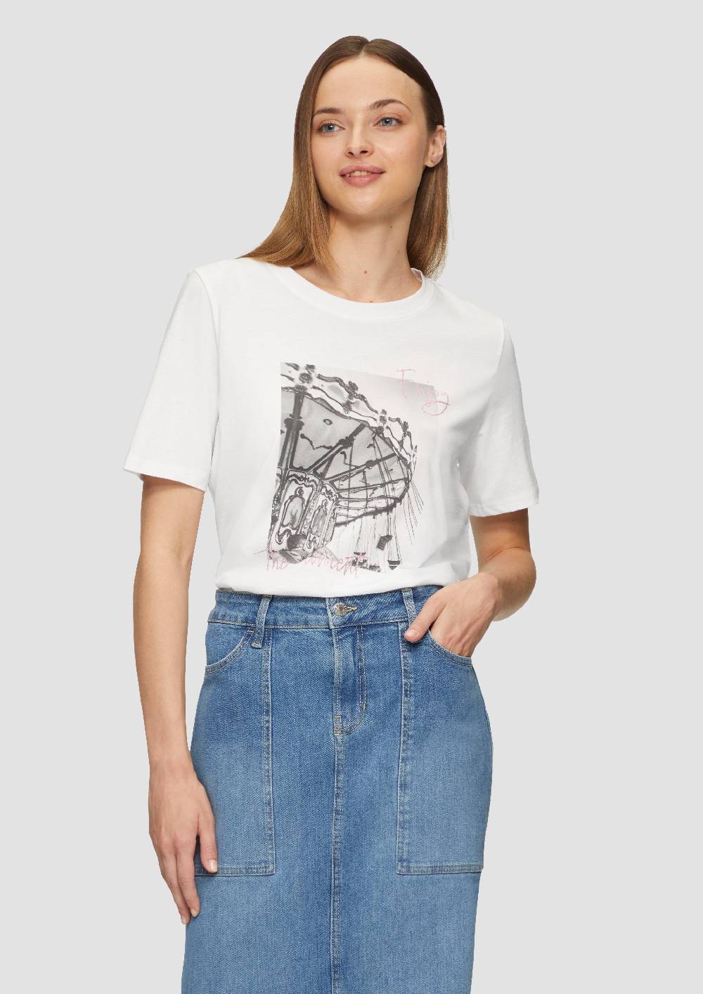 s.Oliver T-Shirt mit Frontprint und Glitzer-Detail Bestseller