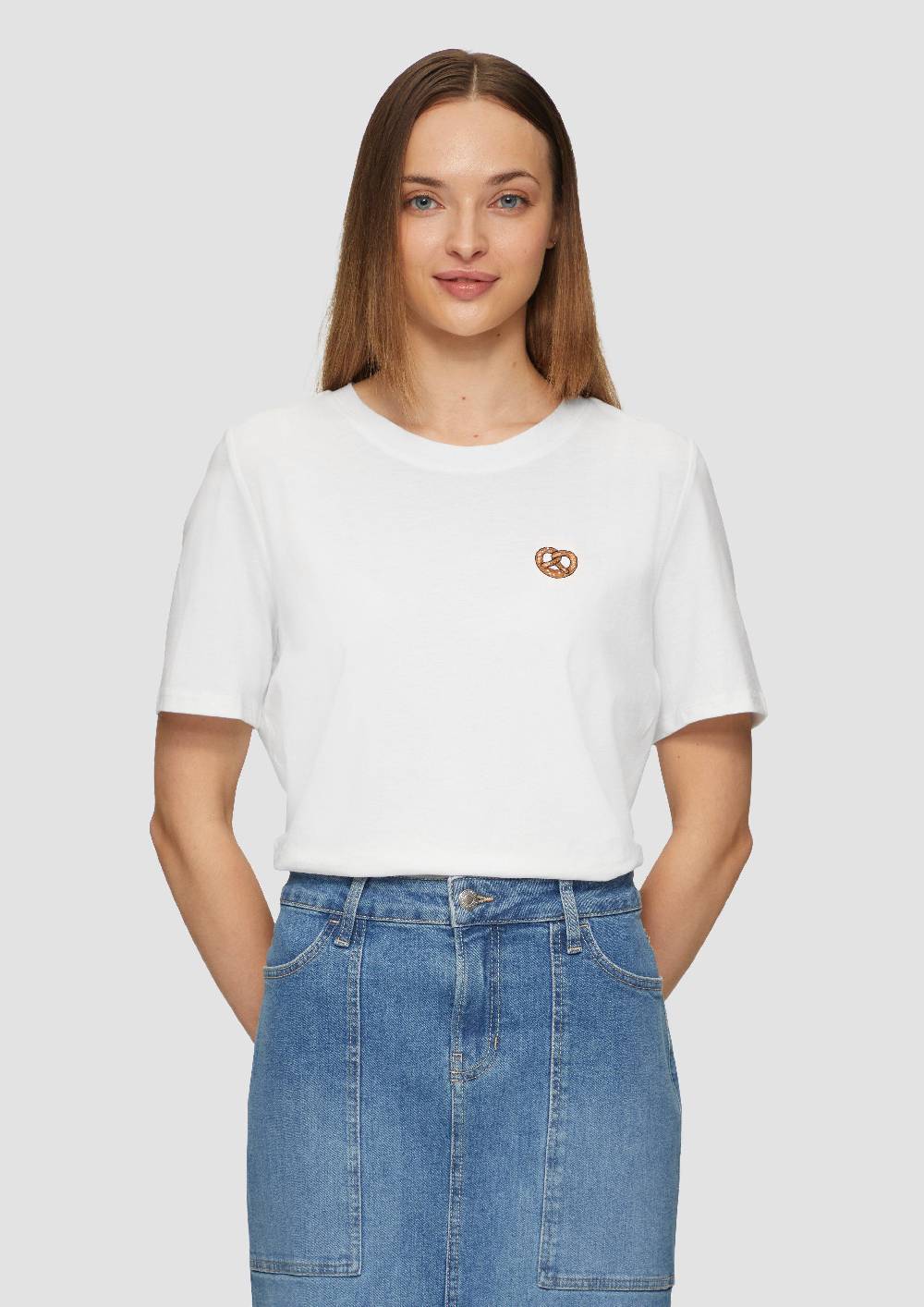 s.Oliver T-Shirt mit Frontprint und Glitzer-Detail Saisonale Angebote