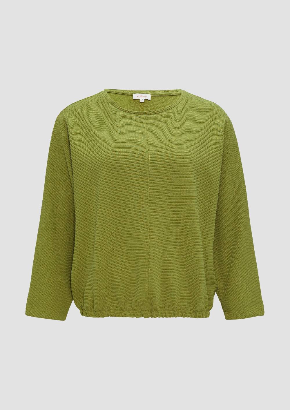 s.Oliver Strukturiertes Sweatshirt mit Fledermausarm im O-Shape Räumungsverkauf