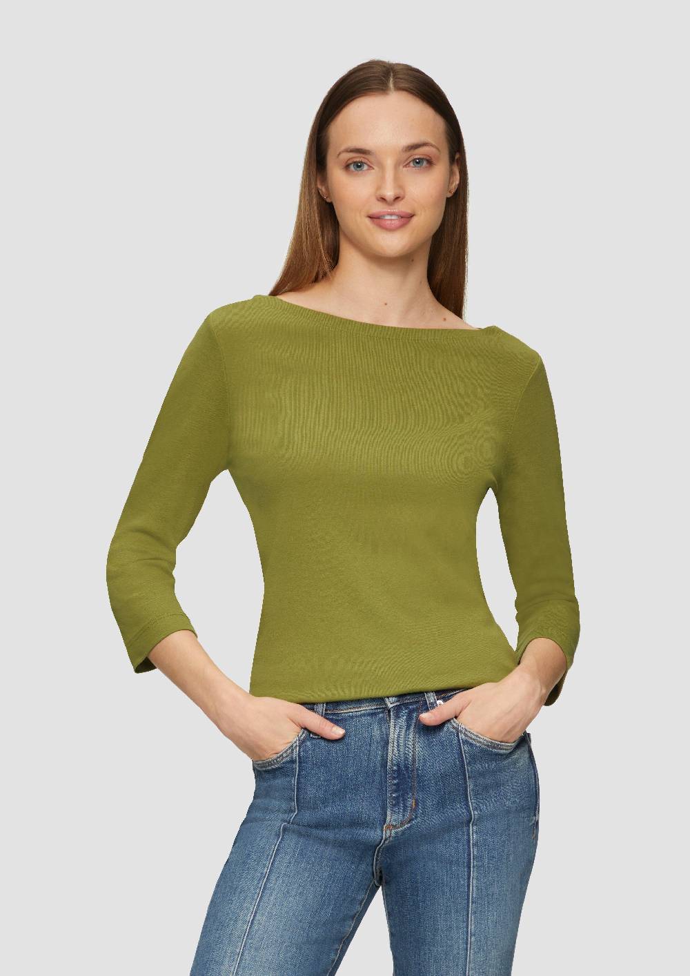 s.Oliver T-Shirt mit 3/4-Arm und U-Boot Ausschnitt Tägliche Deals