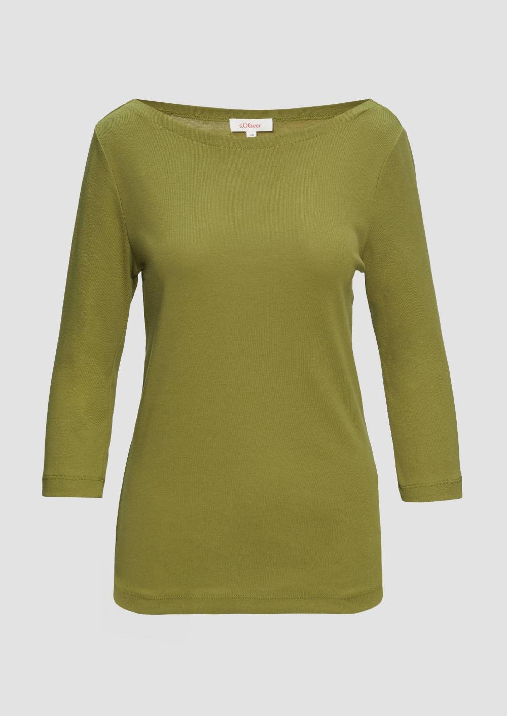 s.Oliver T-Shirt mit 3/4-Arm und U-Boot Ausschnitt Tägliche Deals