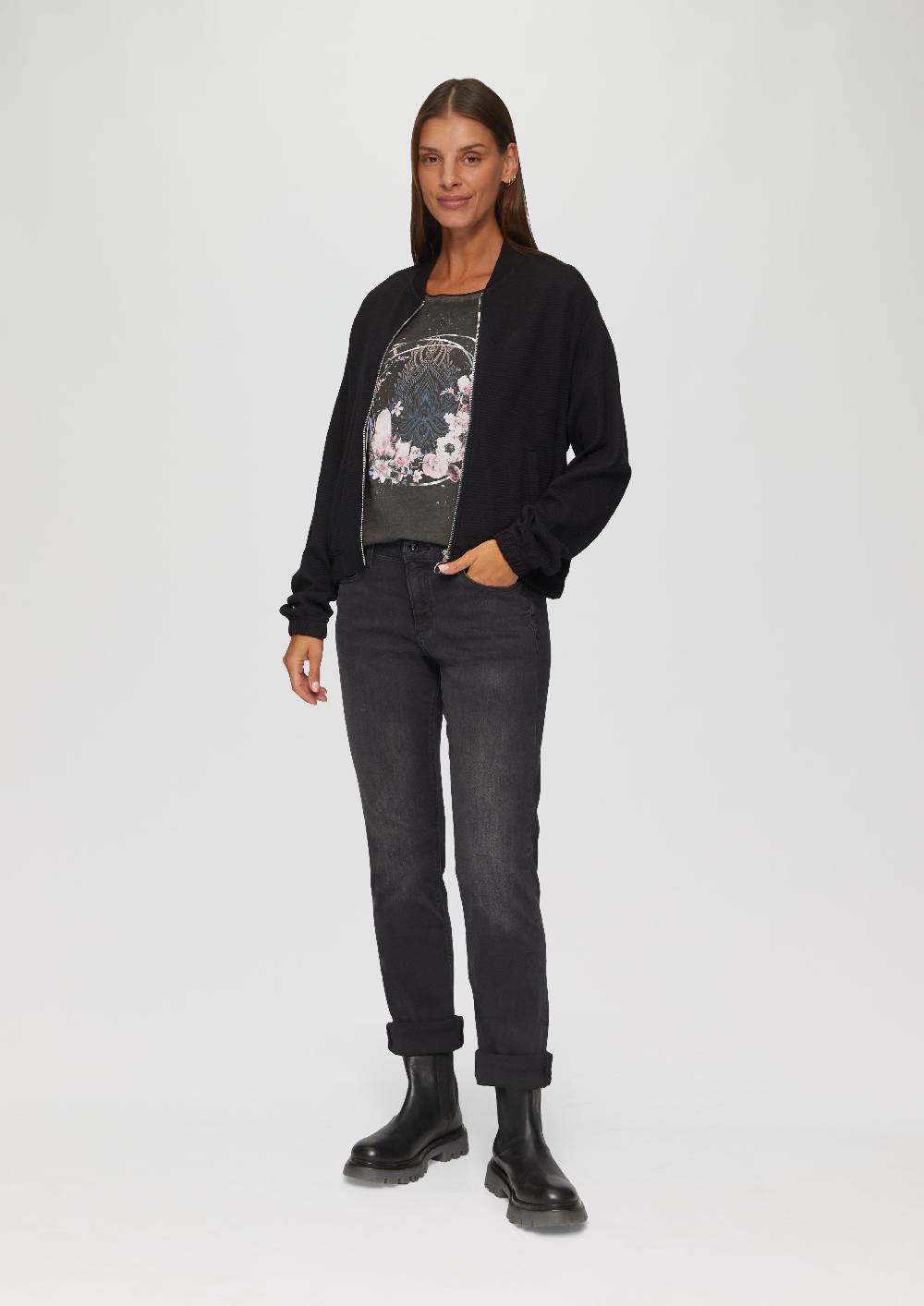 s.Oliver Gewaschenes T-Shirt mit Frontprint Sonderangebote