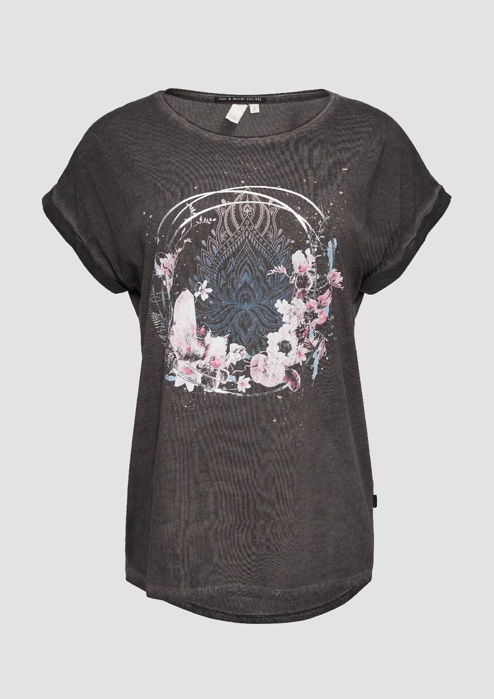 s.Oliver Gewaschenes T-Shirt mit Frontprint Sonderangebote