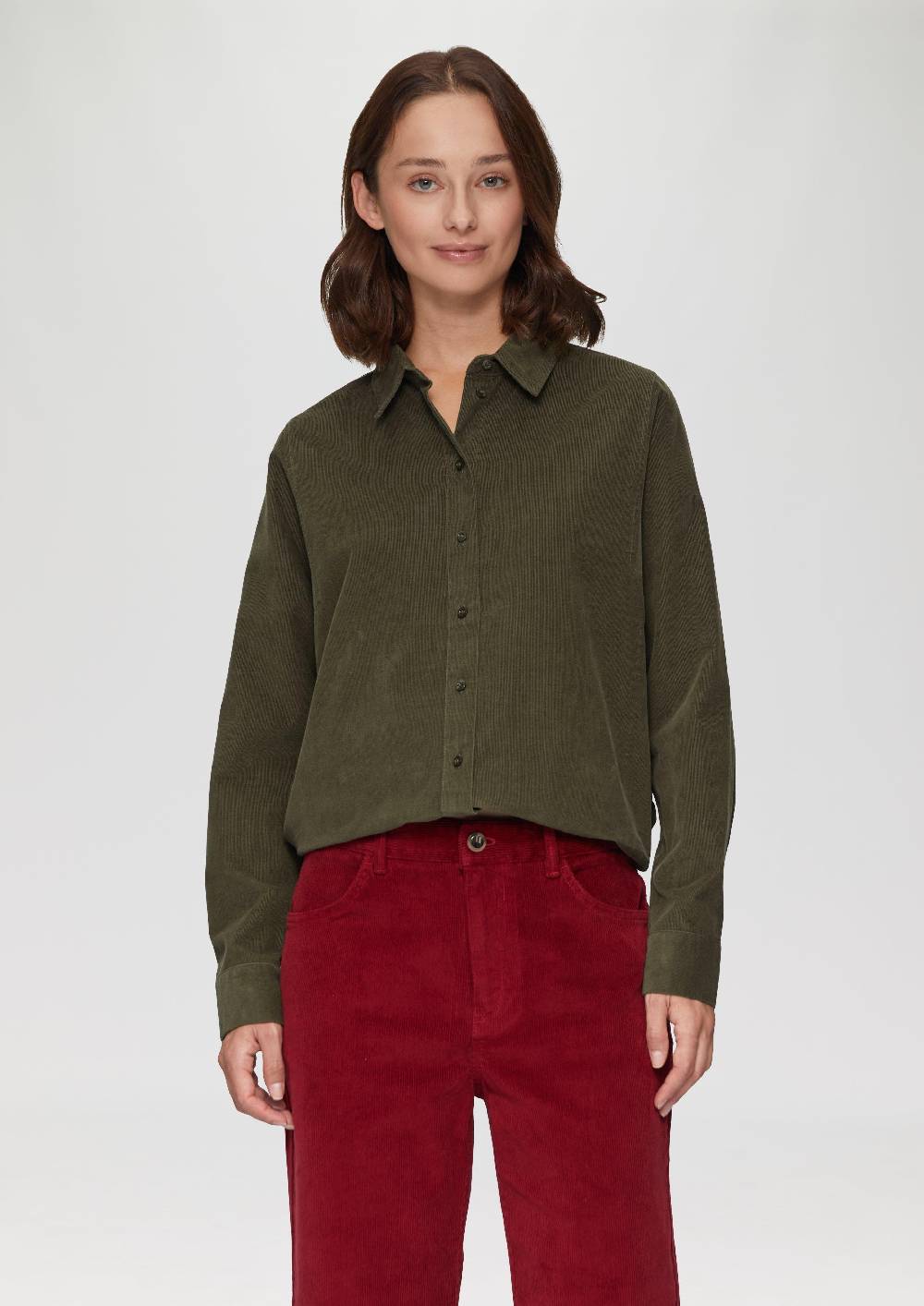 s.Oliver Cordbluse im Relaxed Fit mit Naht-Details Kostenlose Rückgabe