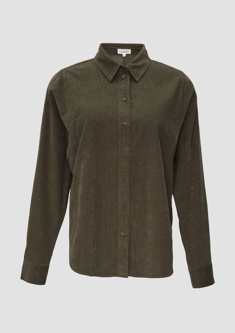 s.Oliver Cordbluse im Relaxed Fit mit Naht-Details Kostenlose Rückgabe