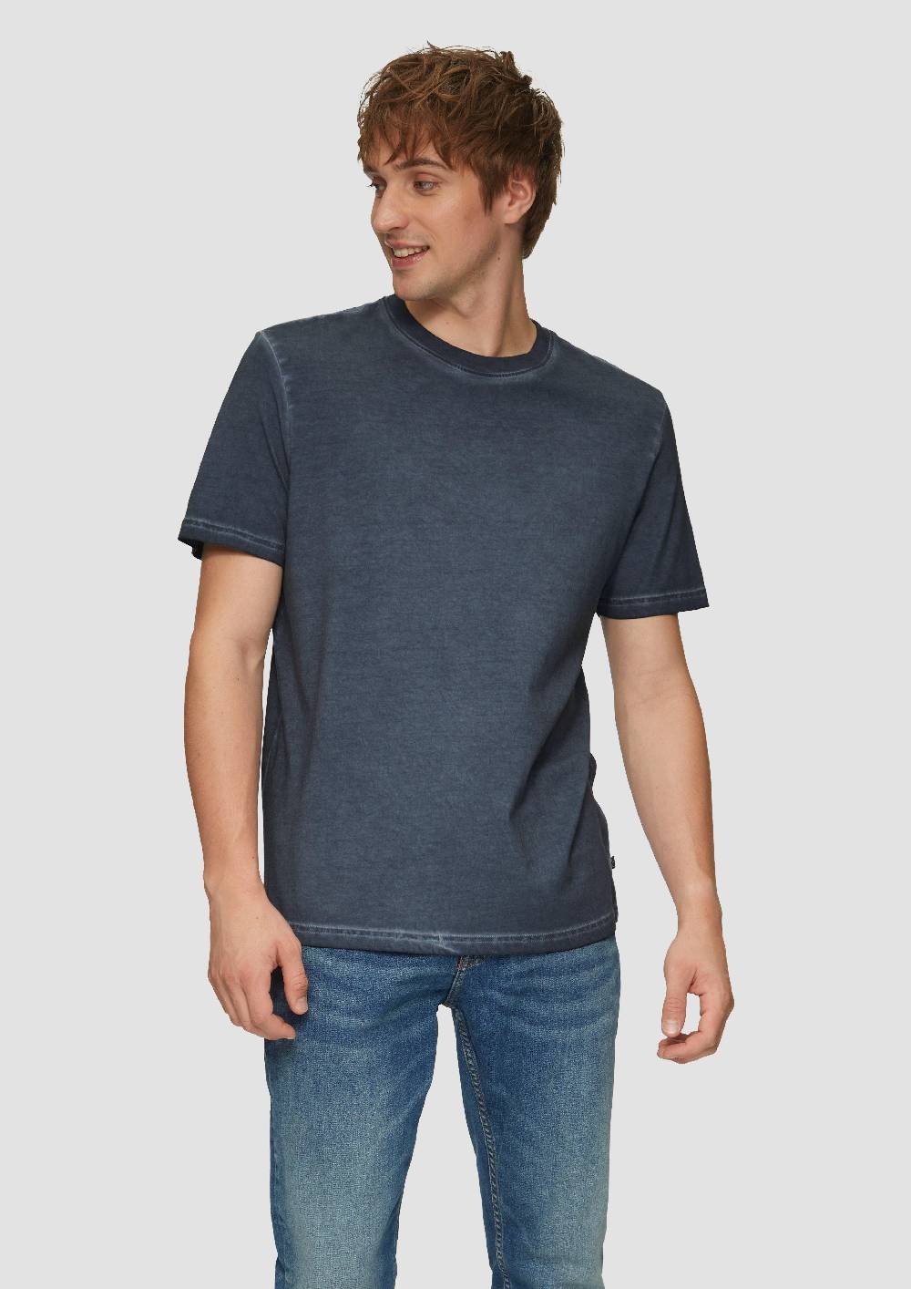 s.Oliver Gewaschenes T-Shirt mit Rundhalsausschnitt Neueste Stile