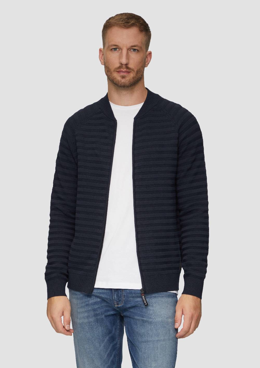s.Oliver Strickjacke mit Strukturstreifen Bis zu 60% Rabatt