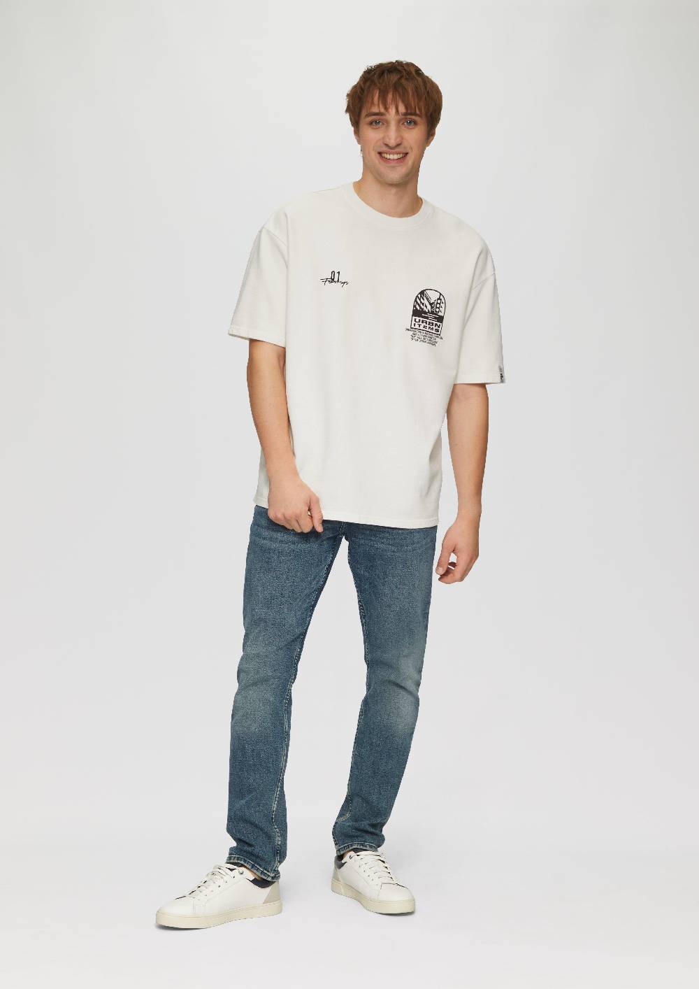 s.Oliver Sweatshirt im Loose Fit mit Front- und Rückenprint Sonderangebot der Fabrik