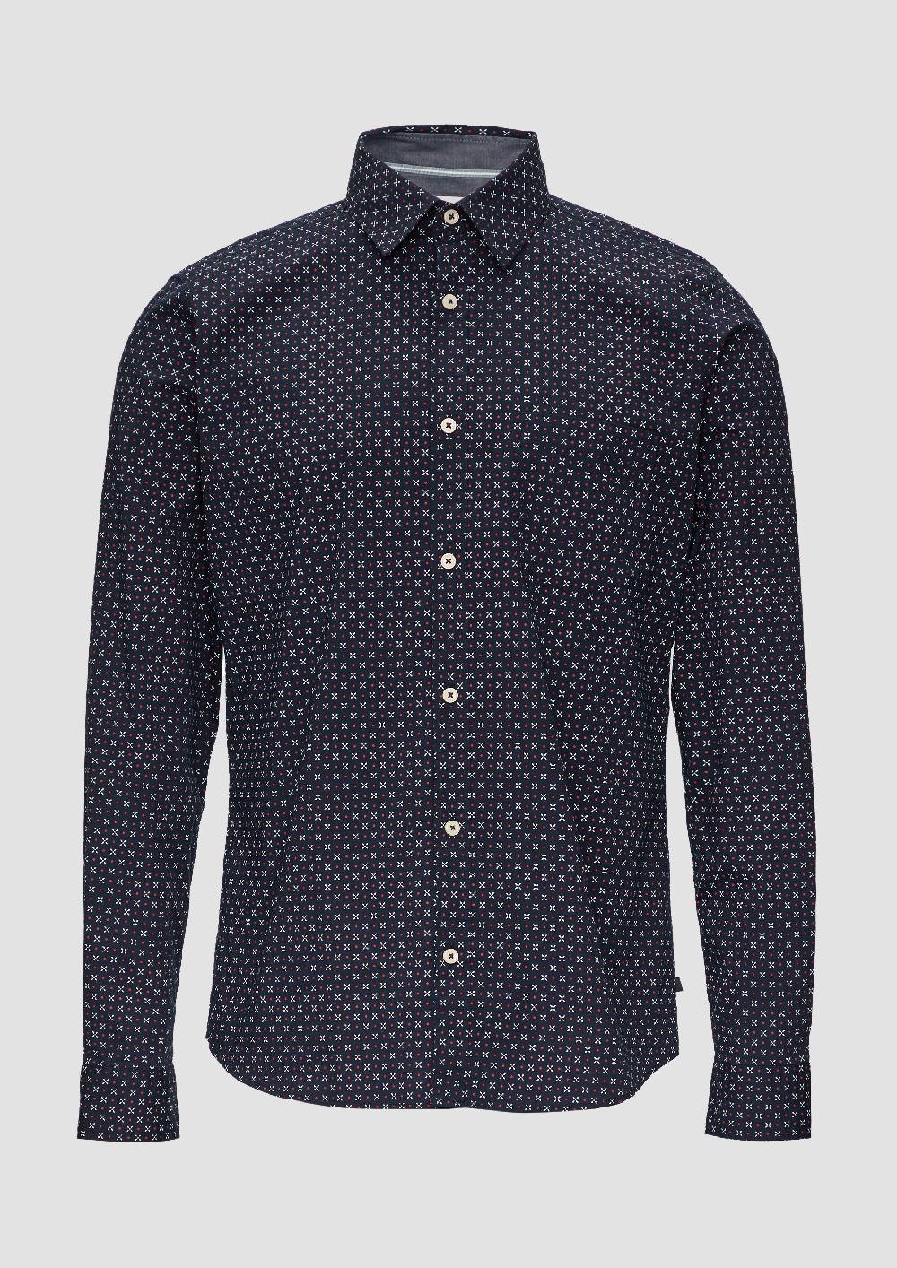 s.Oliver Slim Fit: Gemustertes Hemd aus Baumwollmix Discount Store für neue Produkte