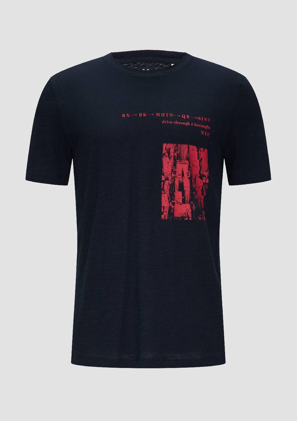 s.Oliver Printshirt aus Baumwolle mit Flammgarnstruktur Clearance-Verkauf