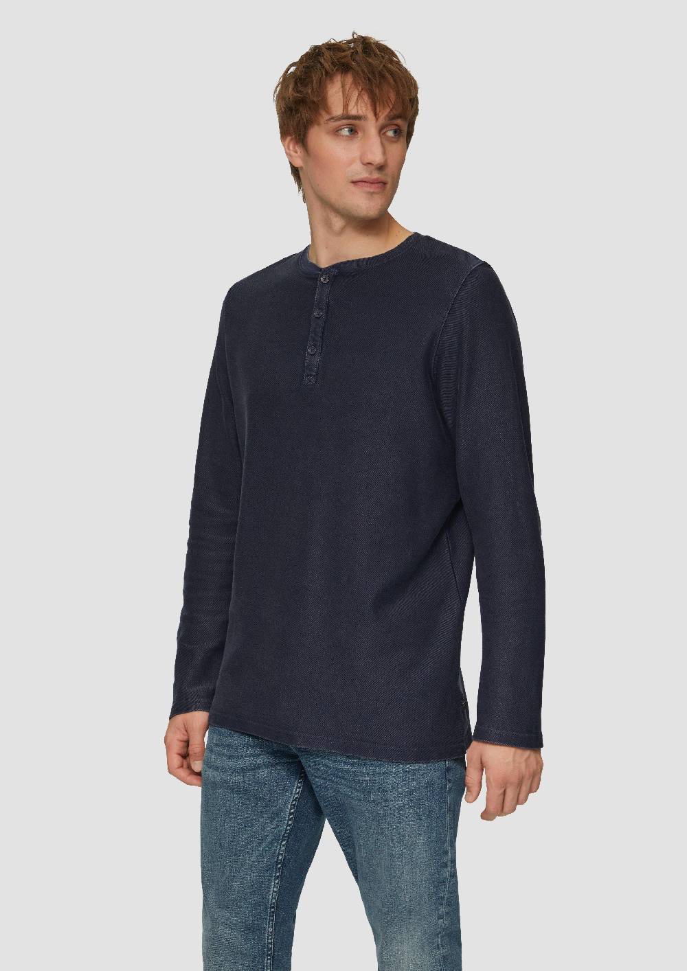 s.Oliver Longsleeve aus Strukturware mit Garment Dye Verkauf