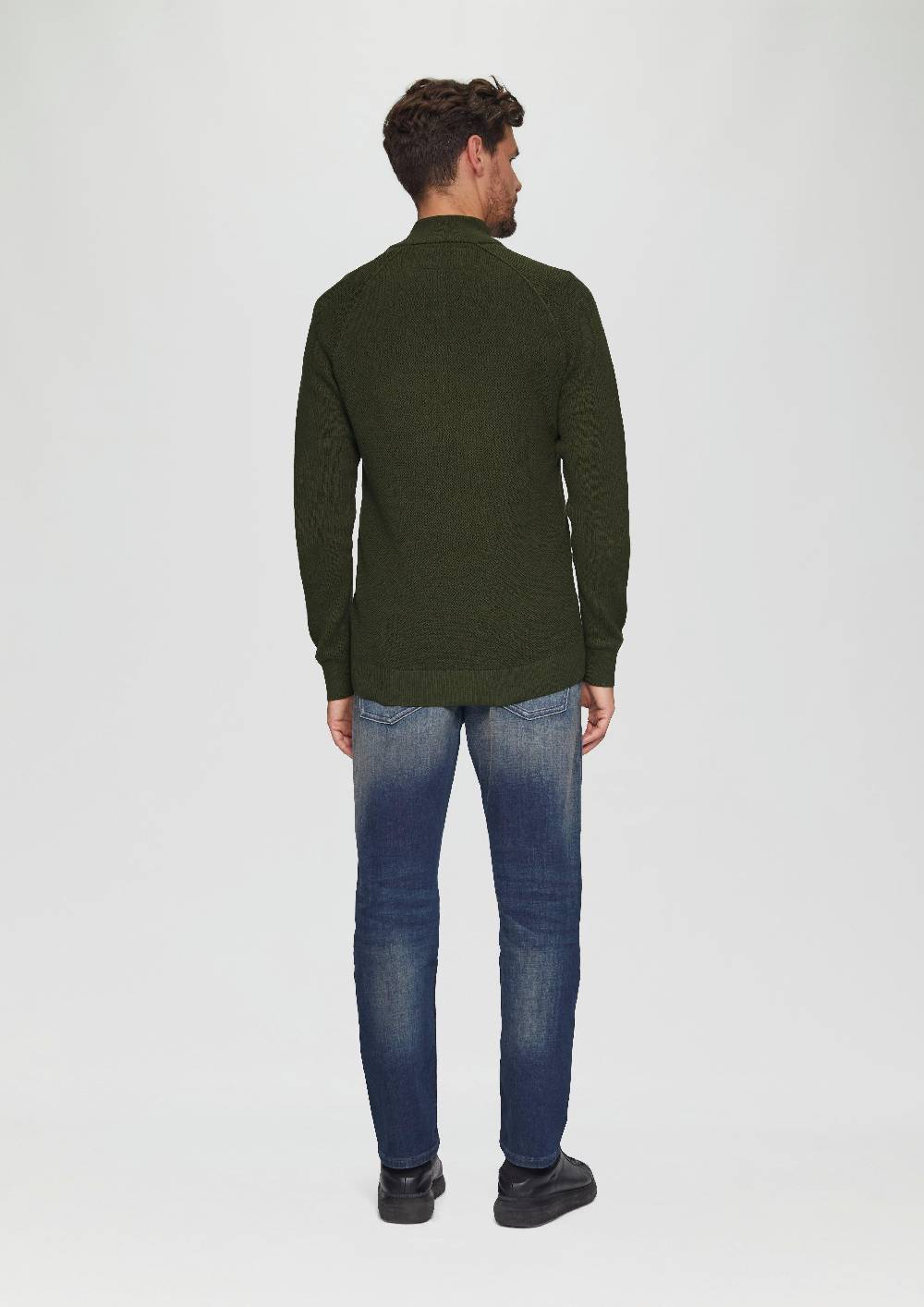 s.Oliver Strickpullover mit Troyer-Kragen und Strukturmix Osterangebot