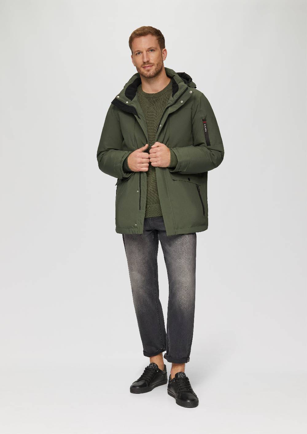 s.Oliver Wasserabweisender Parka mit abnehmbarer Kapuze und weichem Griff Top Angebot