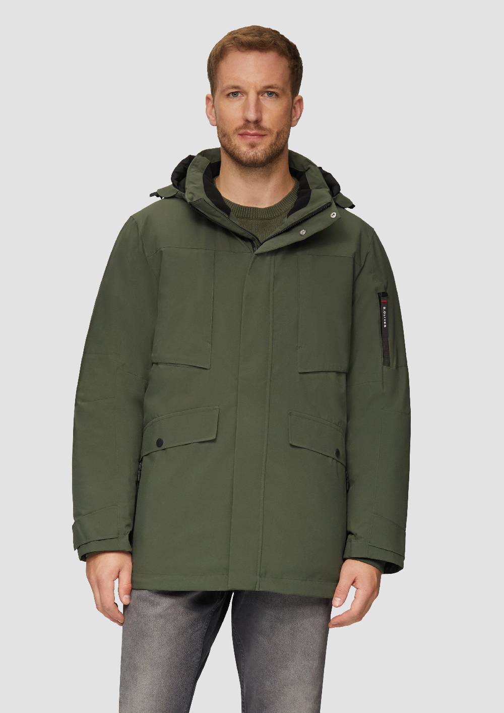 s.Oliver Wasserabweisender Parka mit abnehmbarer Kapuze und weichem Griff Top Angebot