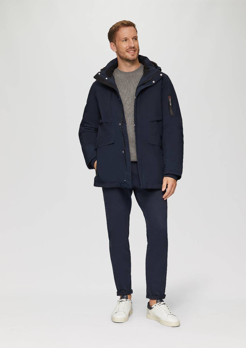 s.Oliver Wasserabweisender Parka mit abnehmbarer Kapuze und weichem Griff Neueste Mode