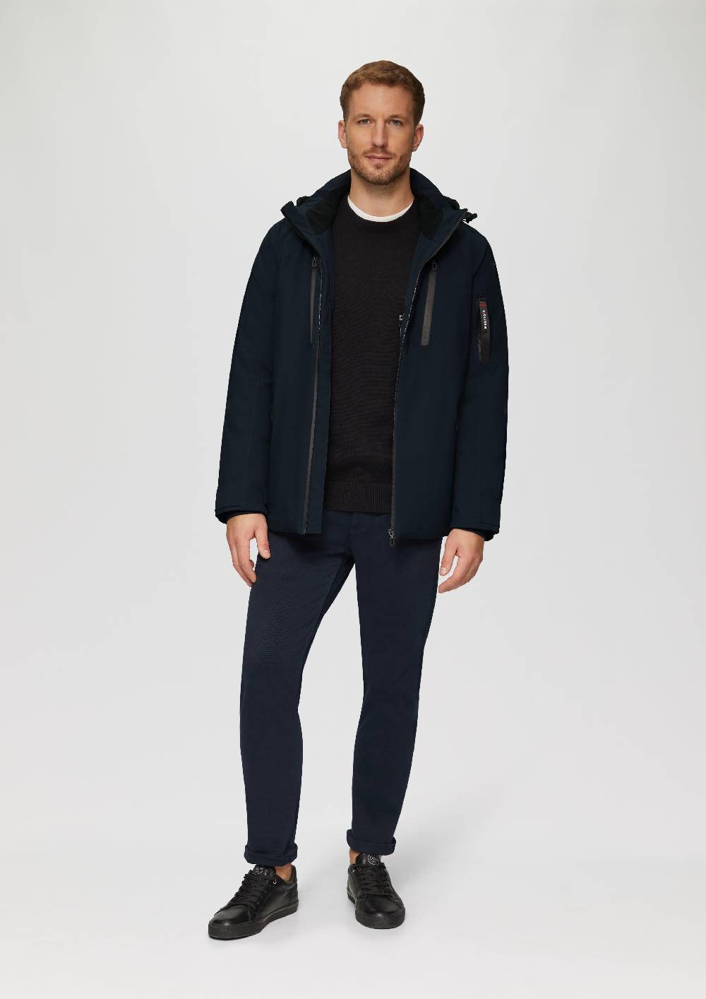 s.Oliver Wasserabweisende Jacke mit Kapuze und Zip-Details Online Outlet