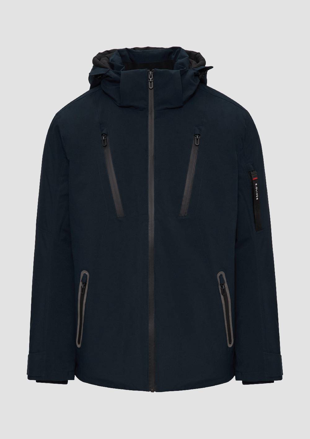 s.Oliver Wasserabweisende Jacke mit Kapuze und Zip-Details Online Outlet