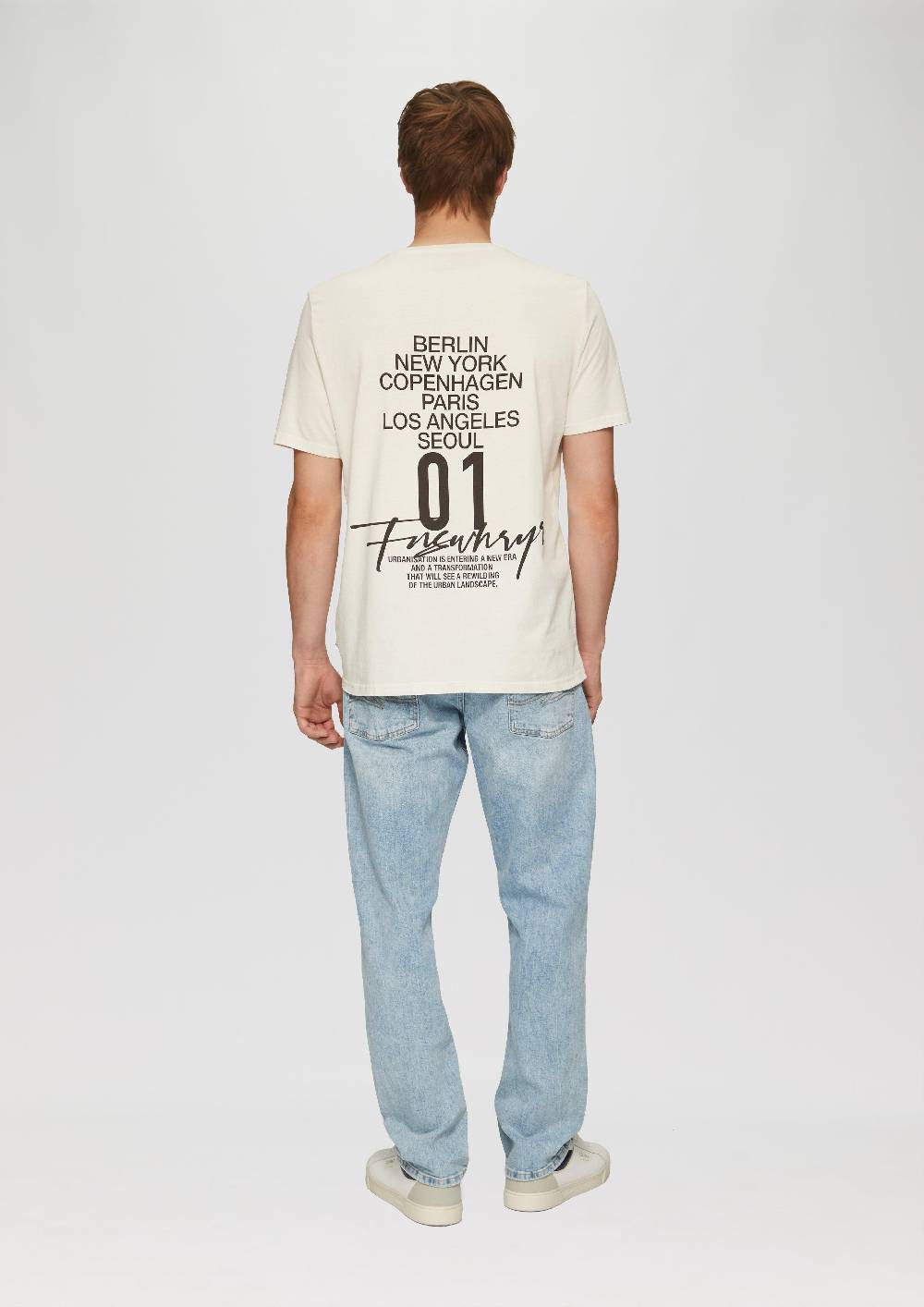 s.Oliver Gewaschenes T-Shirt mit Front- und Rückenprint Exklusive Angebote