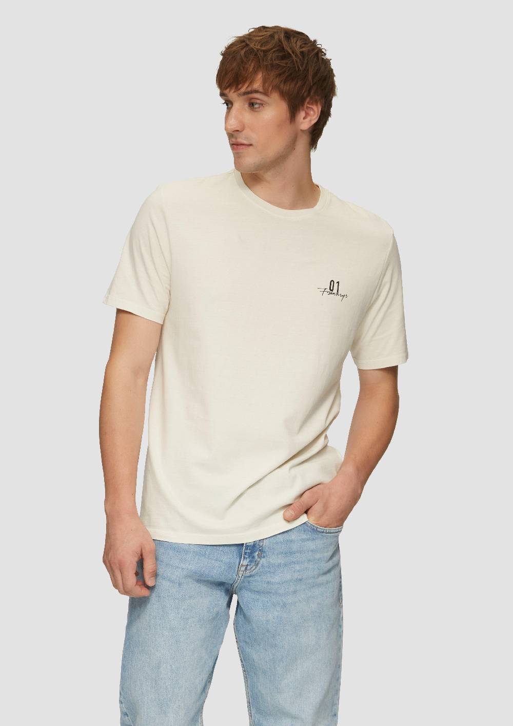 s.Oliver Gewaschenes T-Shirt mit Front- und Rückenprint Exklusive Angebote