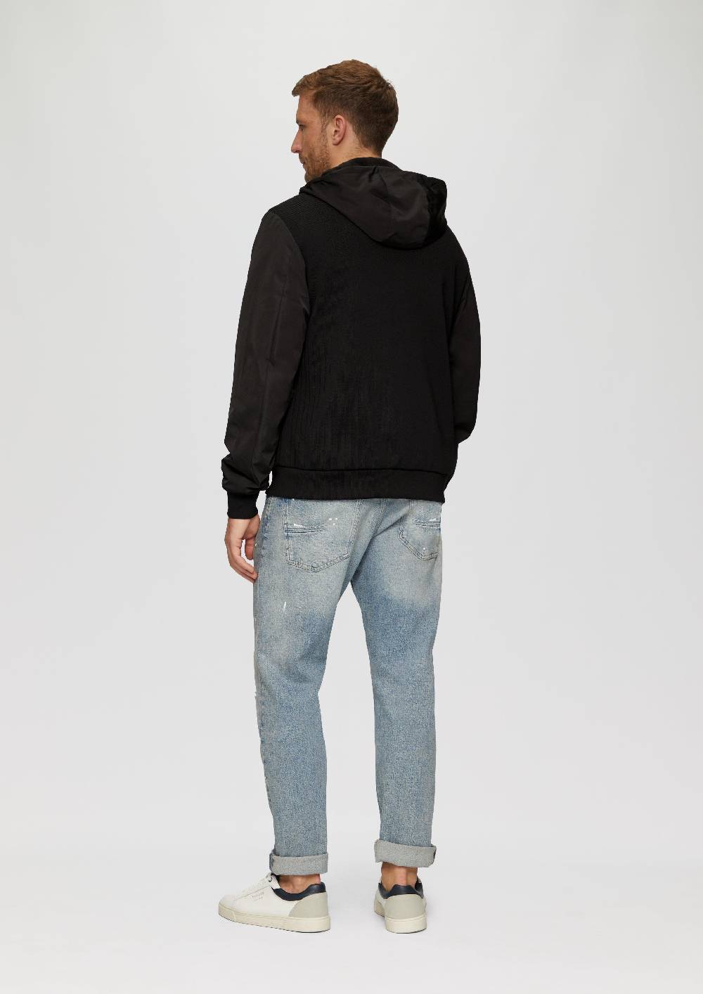 s.Oliver Jacke mit innovativem Materialmix und Kapuze Blitzangebot