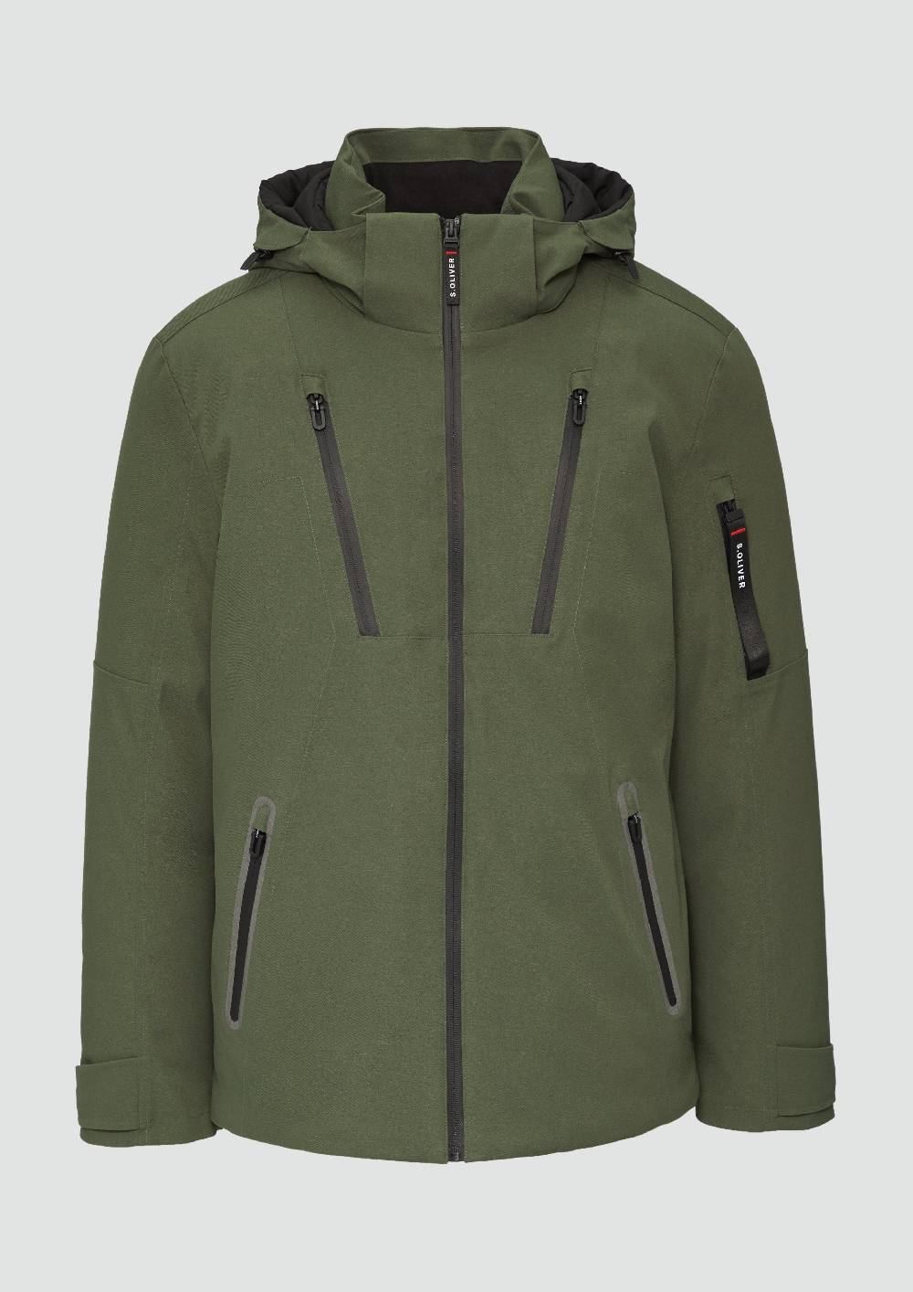 s.Oliver Wasserabweisende Twill-Jacke mit Kapuze und Zip-Details Neueste Stile