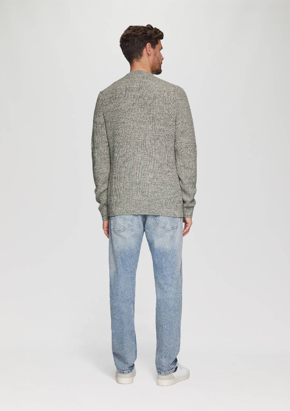 s.Oliver Melierter Pullover mit Patentmuster und Crew Neck Zeitbegrenzte Promotion