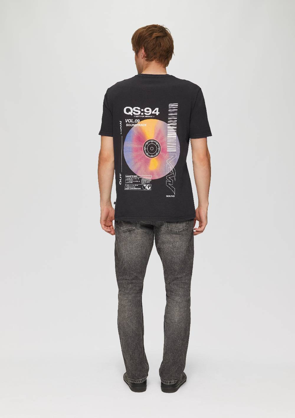 s.Oliver Gewaschenes T-Shirt mit Front- und Rückenprint Bis zu 60% Rabatt
