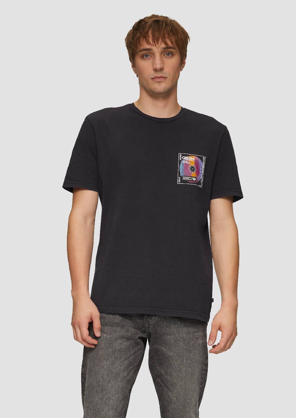 s.Oliver Gewaschenes T-Shirt mit Front- und Rückenprint Bis zu 60% Rabatt
