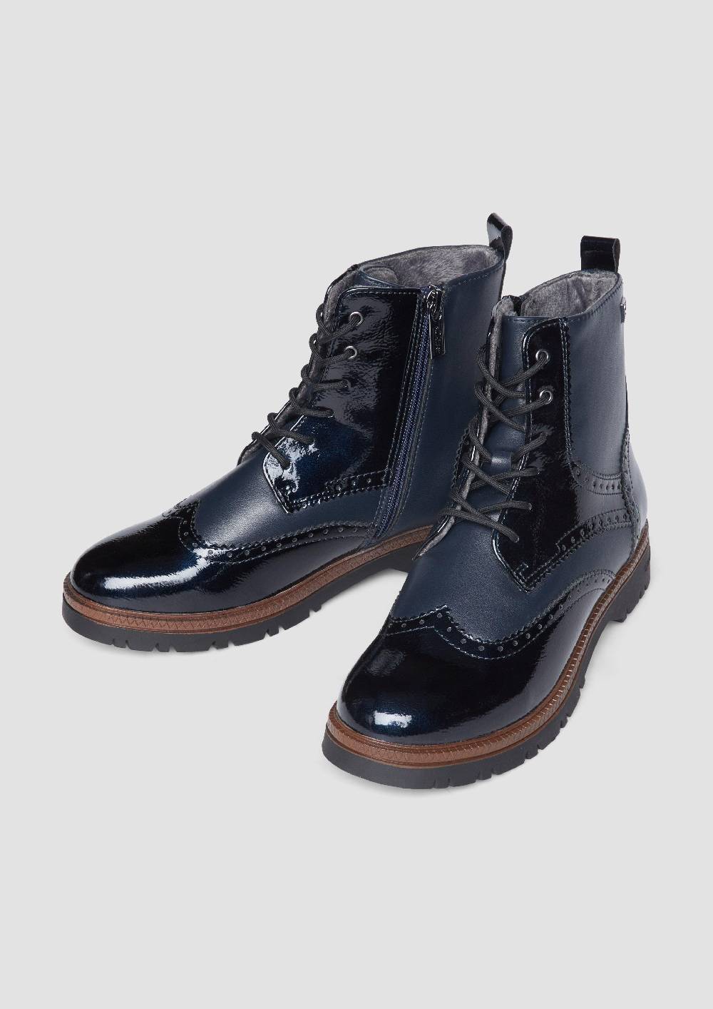s.Oliver Stiefel mit Schnürung und Reißverschluss im Angebot