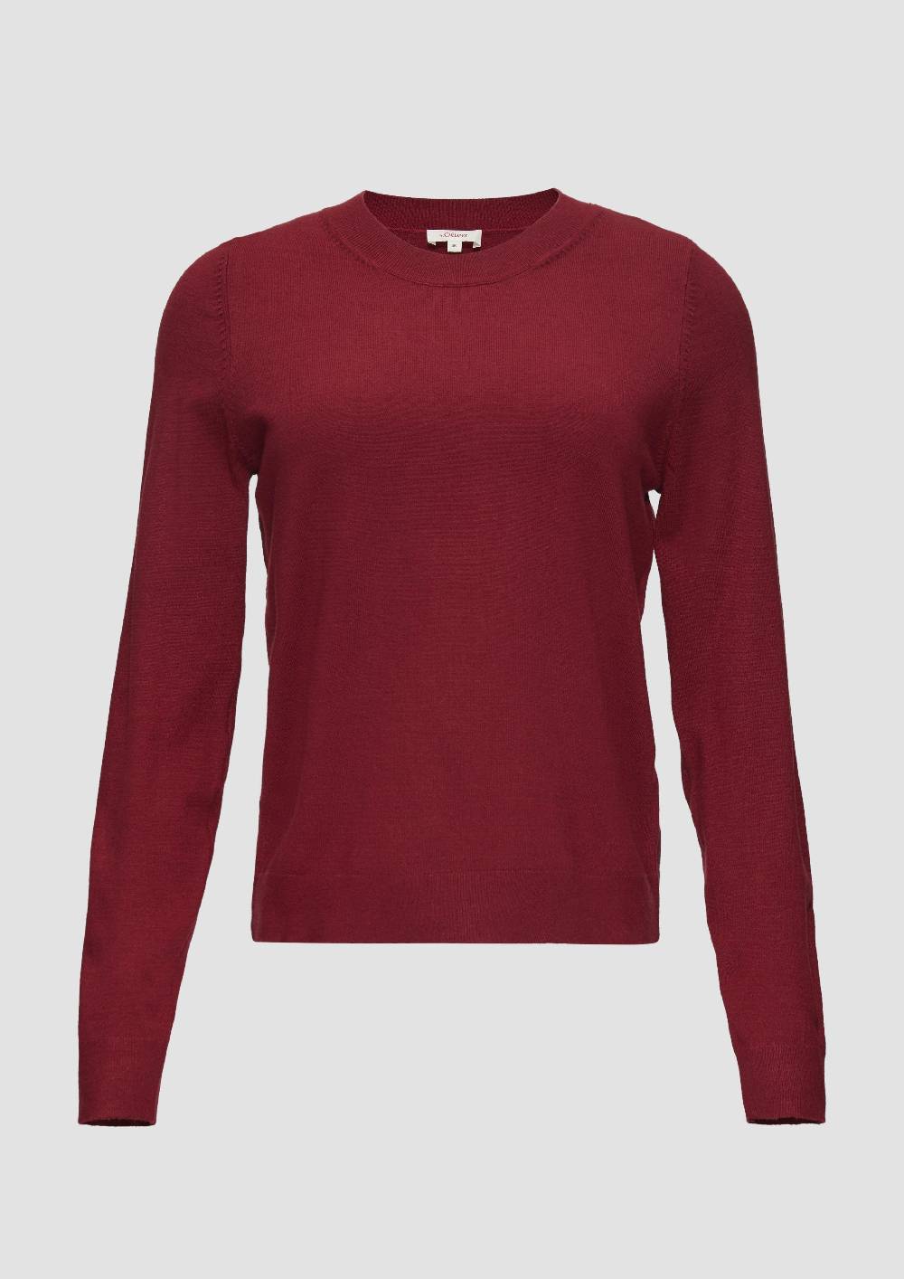 s.Oliver Weicher Pullover mit Rundhalsausschnitt aus Viskosemix Speichern exportieren