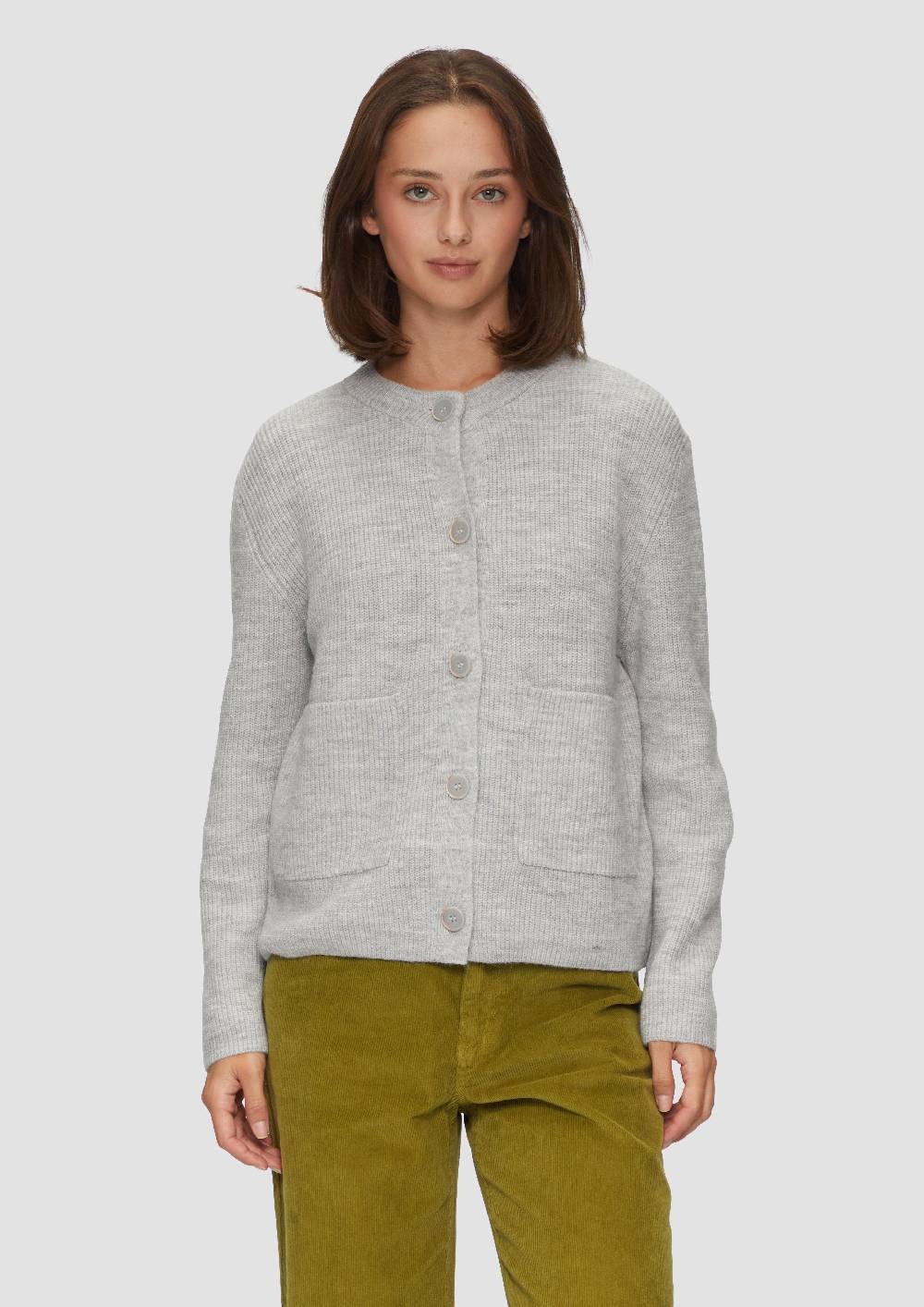s.Oliver Strickjacke aus Alpakamix mit aufgesetzten Taschen Black Friday Preise
