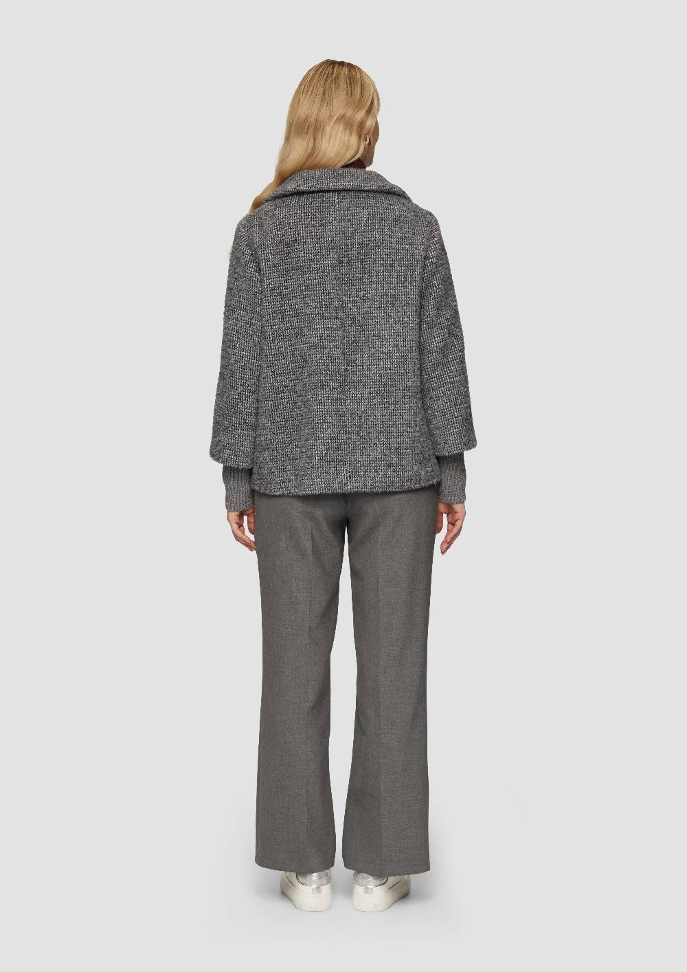 s.Oliver Flauschige Jacke mit Strickbündchen am Ärmel zollfrei