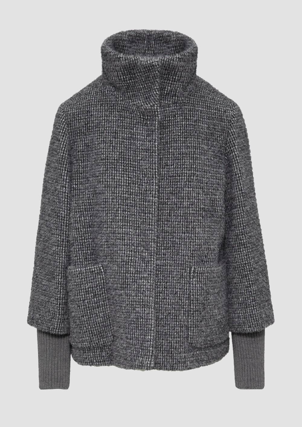 s.Oliver Flauschige Jacke mit Strickbündchen am Ärmel zollfrei