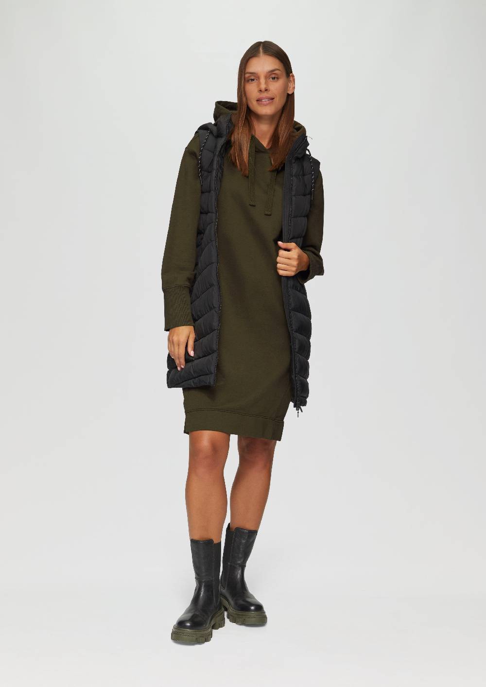 s.Oliver Sweatkleid mit Eingrifftaschen und vorgesetzter Seitennaht Rabatte dieses Monats
